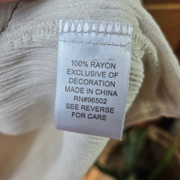 Krazy Kat Womens Ivory Floral Crochet Blouse L Tassels Boho Cottage Prairie - Picture 7 of 11